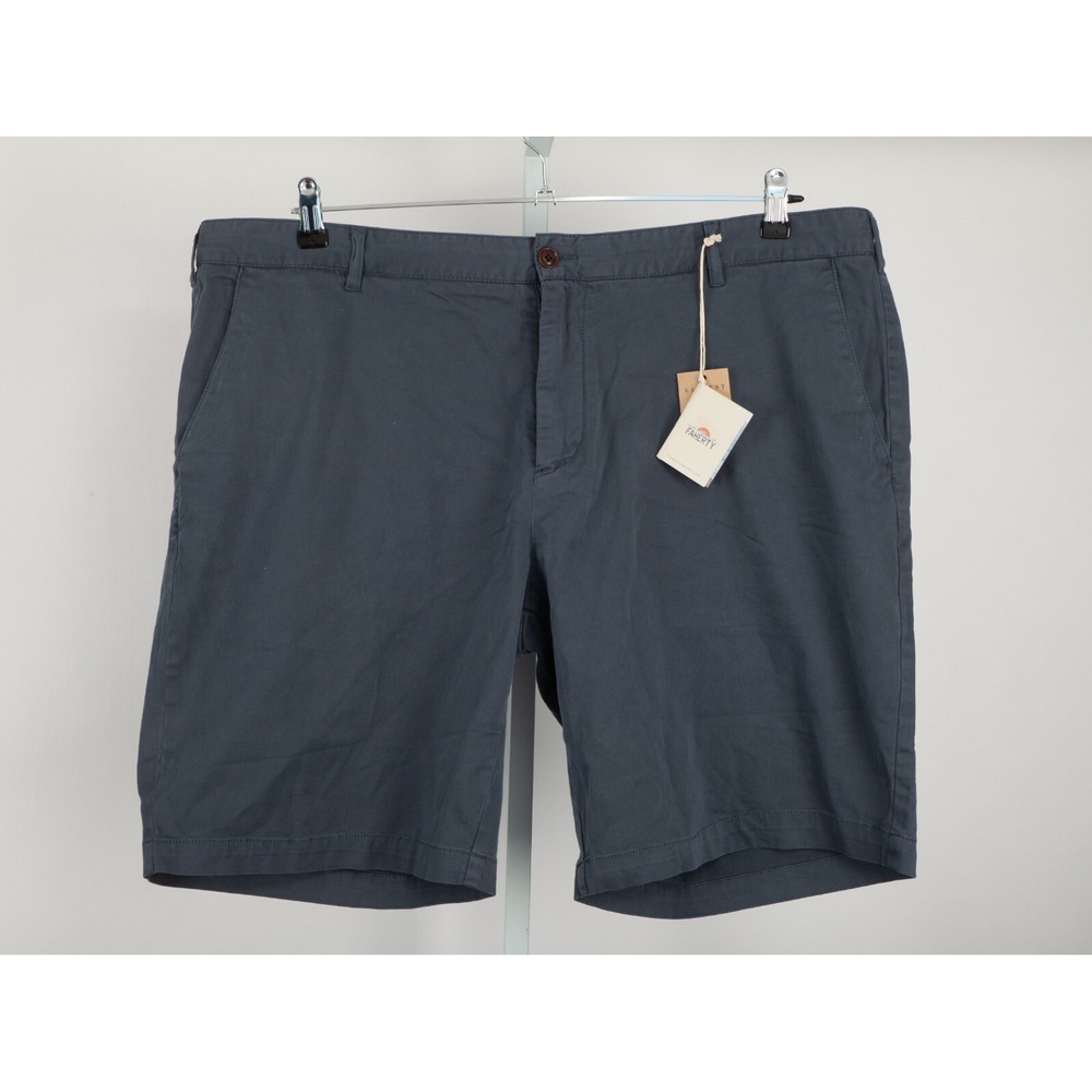 Faherty Stretch Chino Short Mens 42 Navy Blue Garment Dyed MBC0017NVY NEW